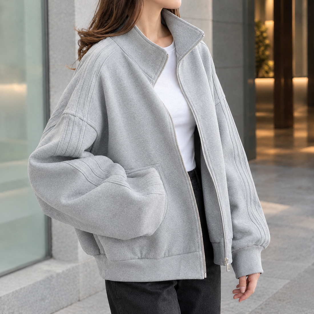 Seraphina-Louise Zip Jacket - Gray