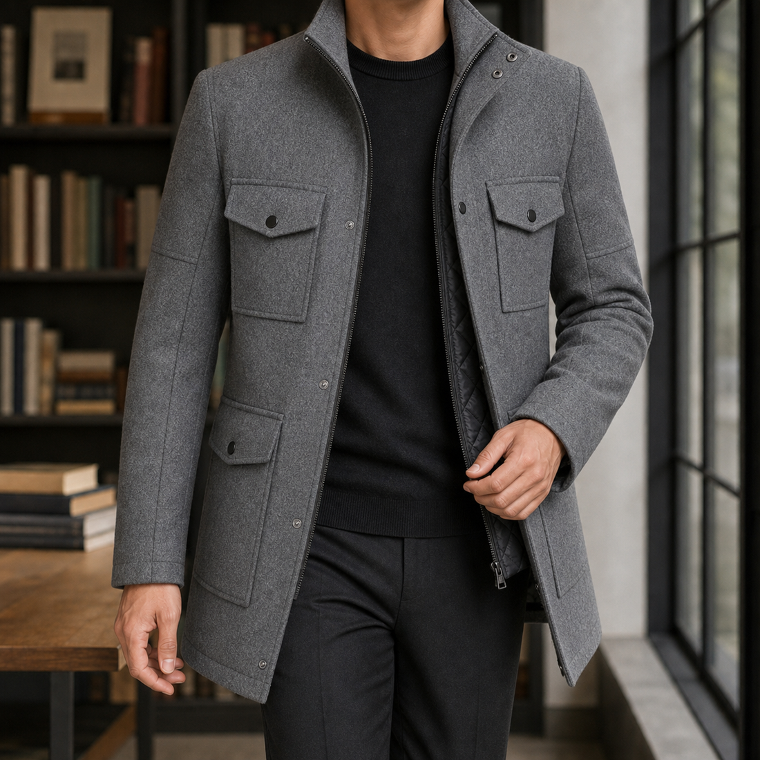 Havelock Wool Coat - Gray