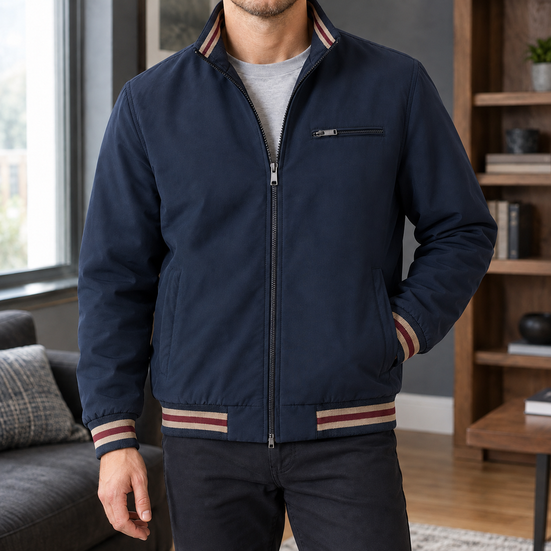 Wilder-Rhys Ribbed Jacket - Dark Blue