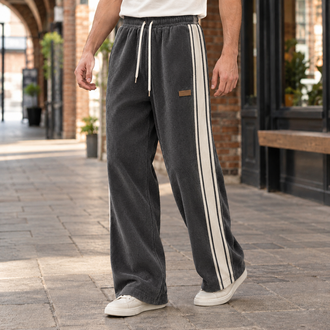 Pierrick-Rhys Wide Leg Pants - Gray