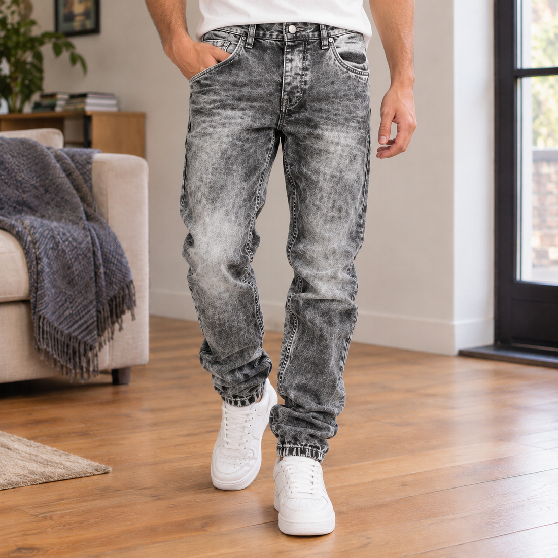 Callum-Scott Washed Jeans - Gray
