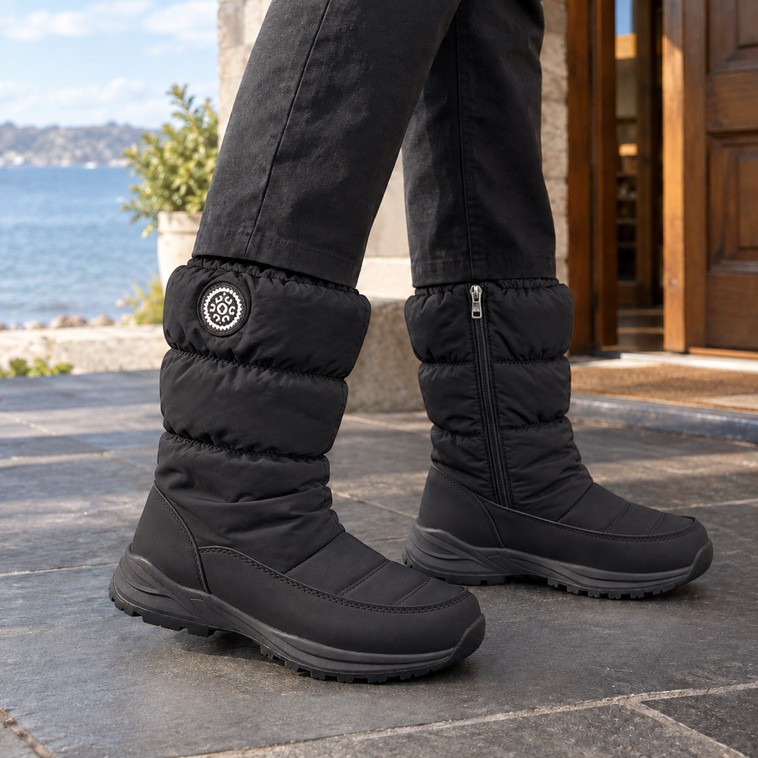 Rovereto Quilted Snow Boots - Black