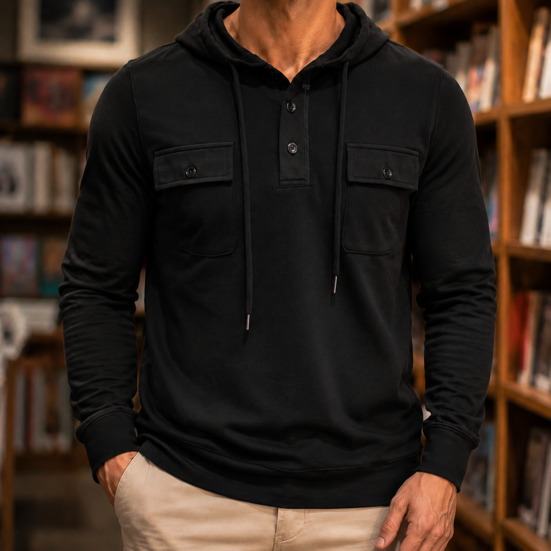 Nathaniel Utility Hoodie - Black