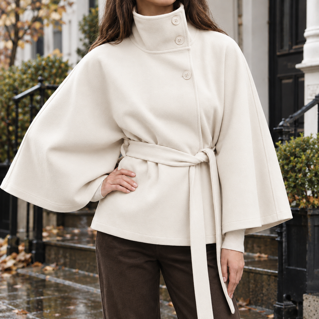 Xenia-Skye Cape Jacket - White