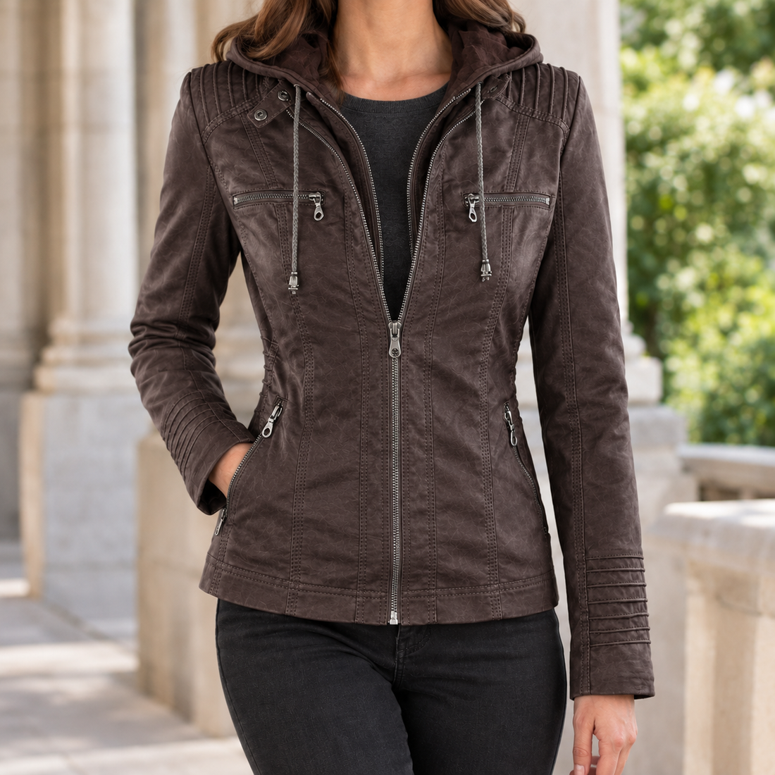 Eloise-Lane Hooded Jacket - Coffee