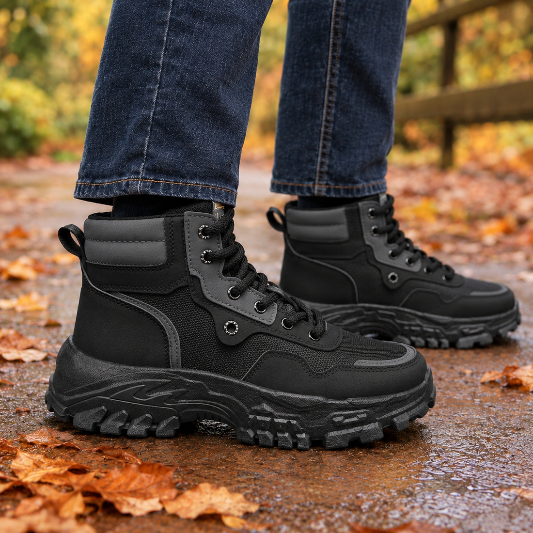 Poggio-Garda Lace Up Boots - Black