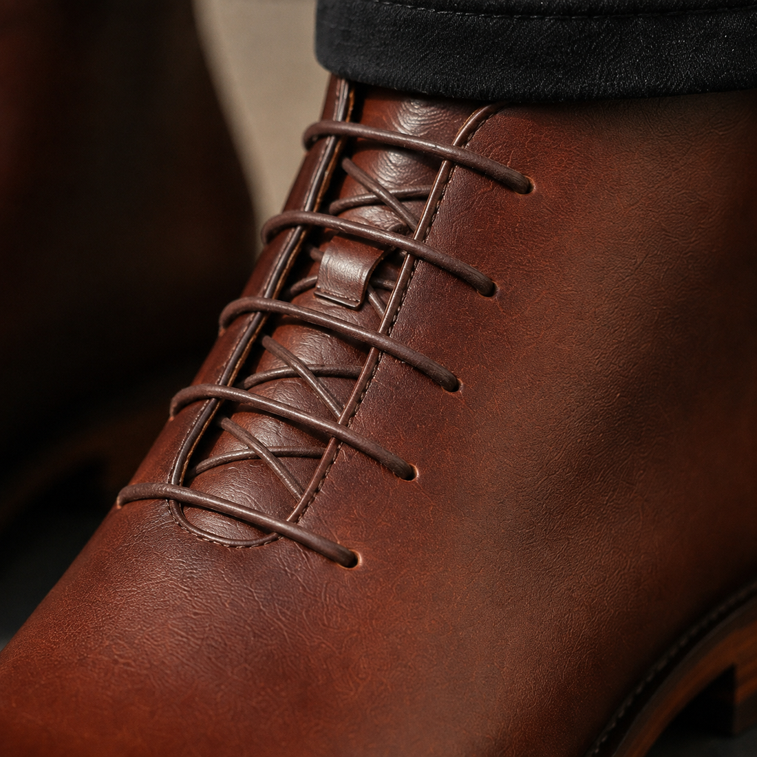 Dorian Leather Ankle Boots - Lead Product Detail