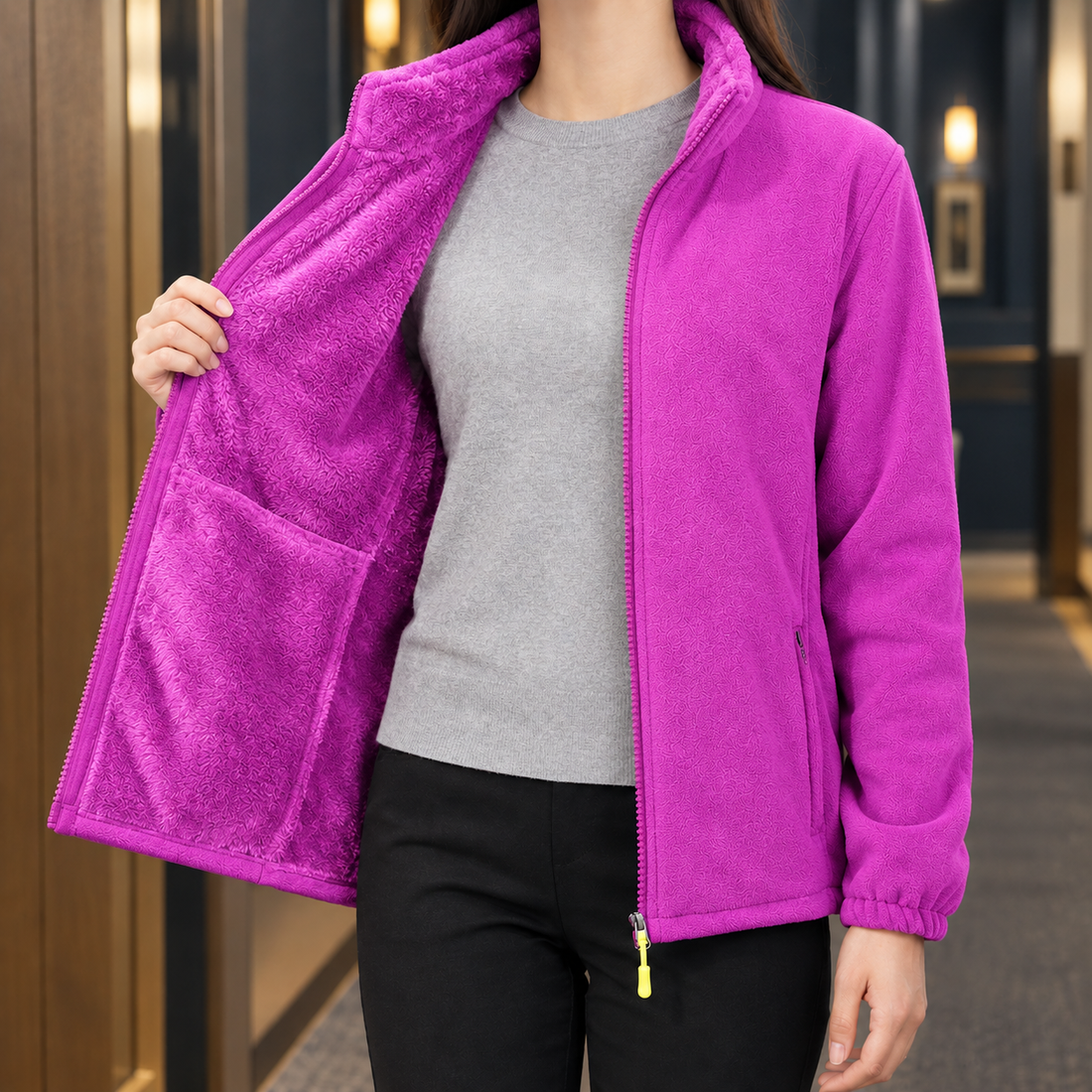 Annabelle Fleece Jacket - Light Purple Coral