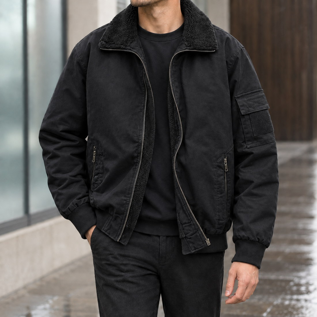Simon-Lane Cotton Jacket - Black