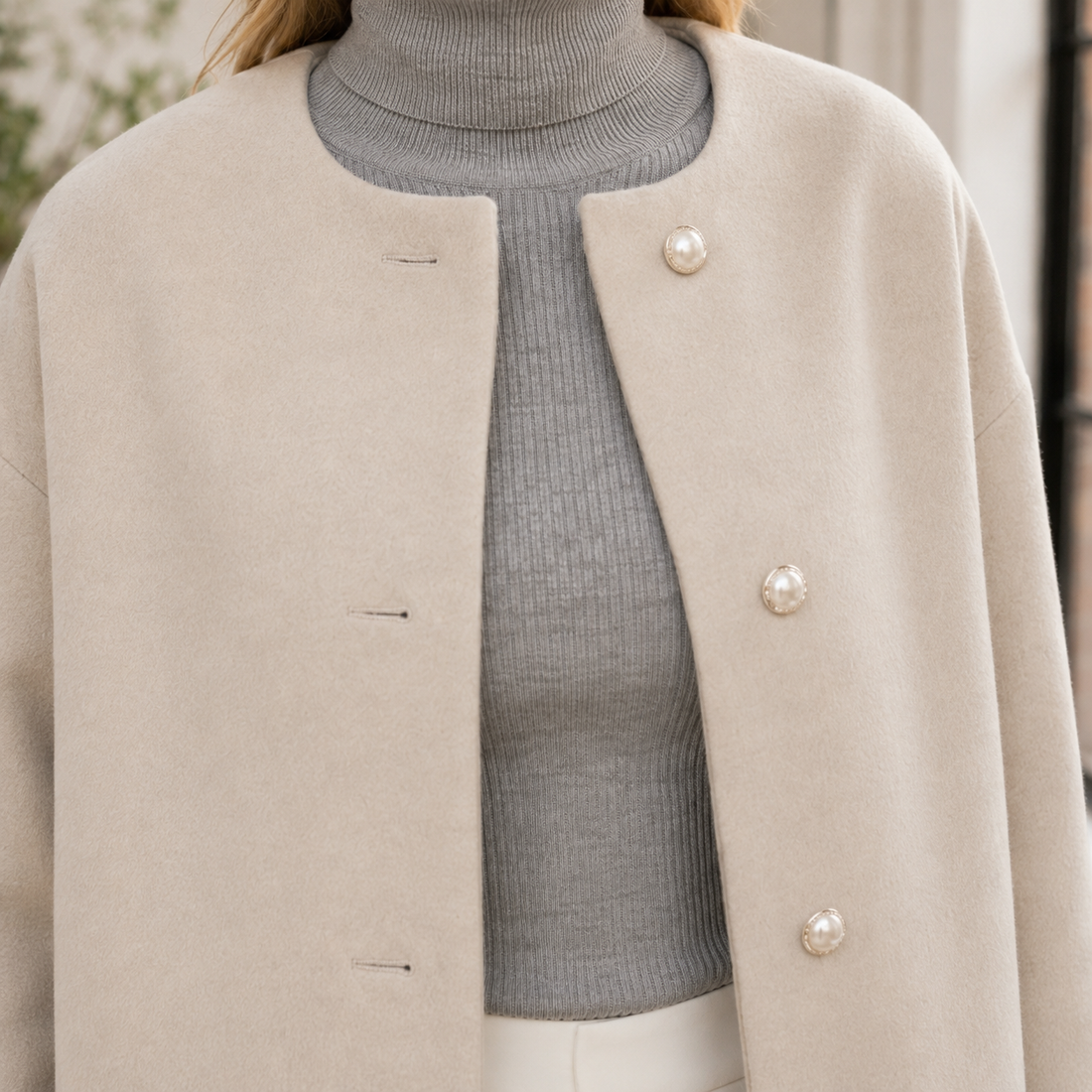 Liliana Collarless Coat - Lead Product Detail