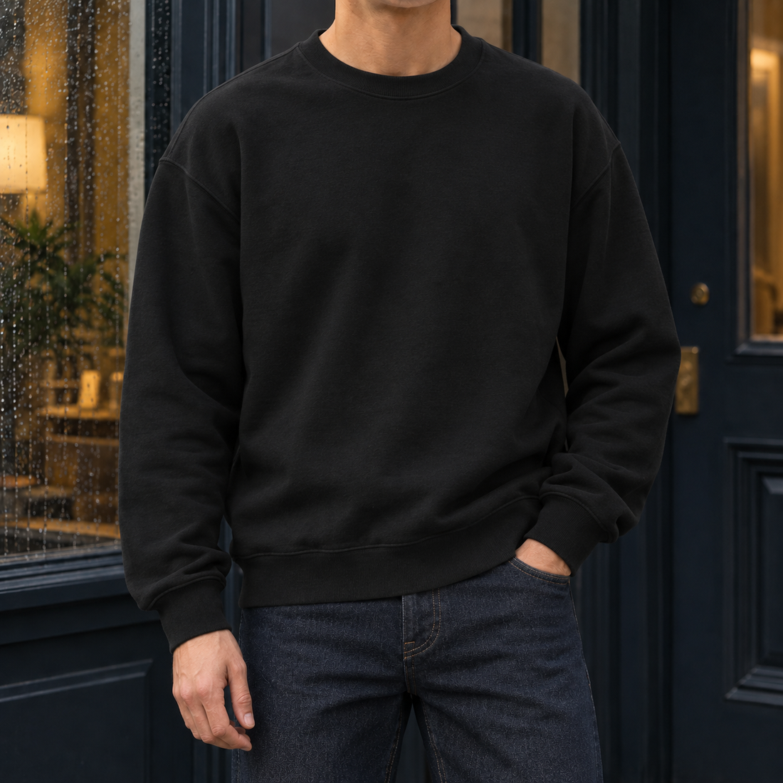 Jacob Crewneck Sweater - Black