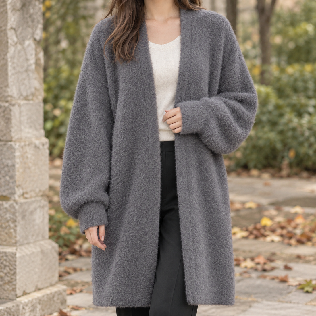 Etta-Jane Longline Cardigan - Gray