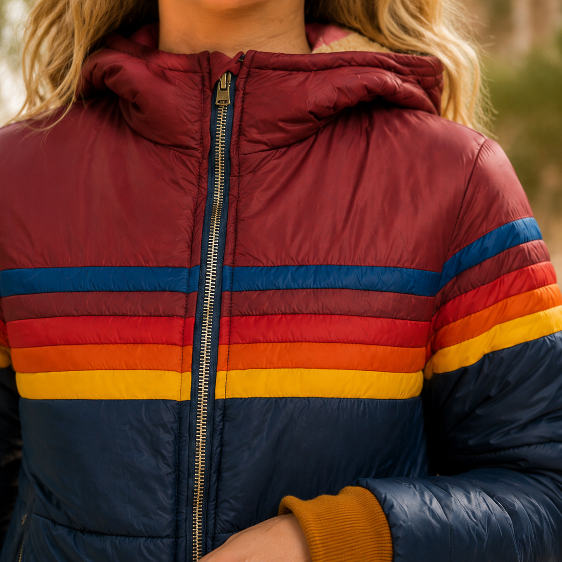Fenna Retro Stripe Jacket - Lead Product Detail