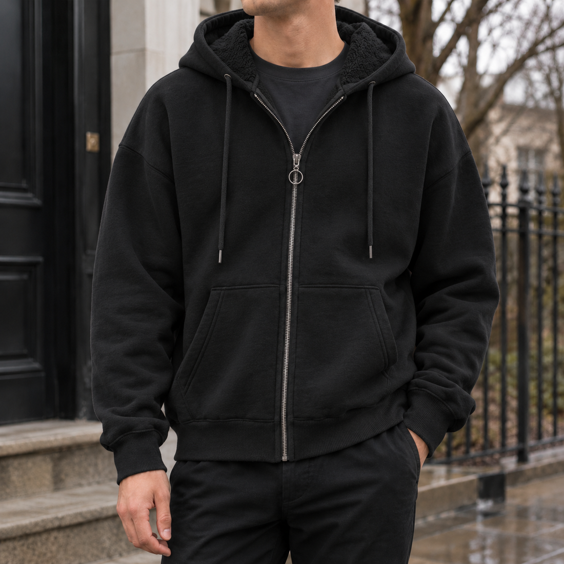 Jules-Hayes Zip Hoodie - Black