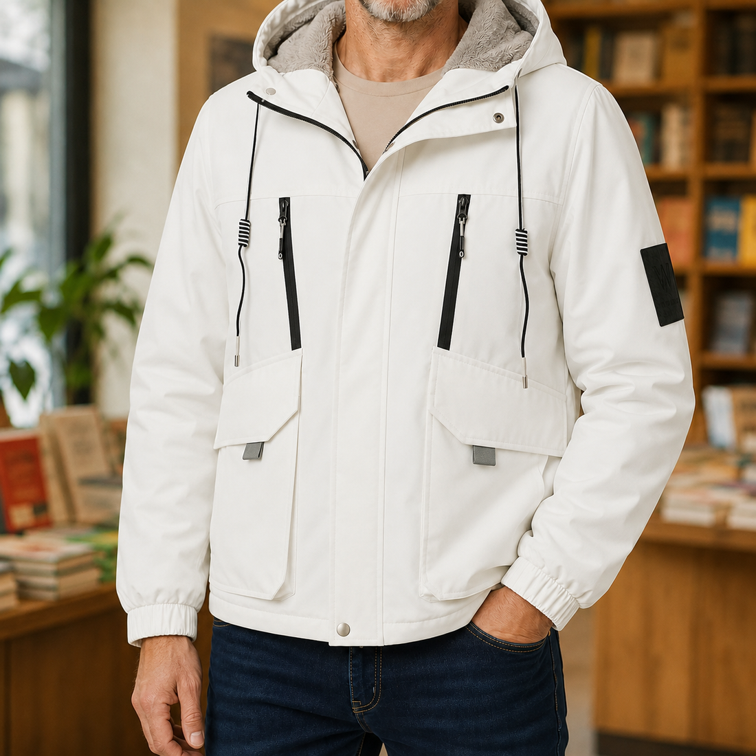 Wesley-Flynn Fleece Lined Jacket - White