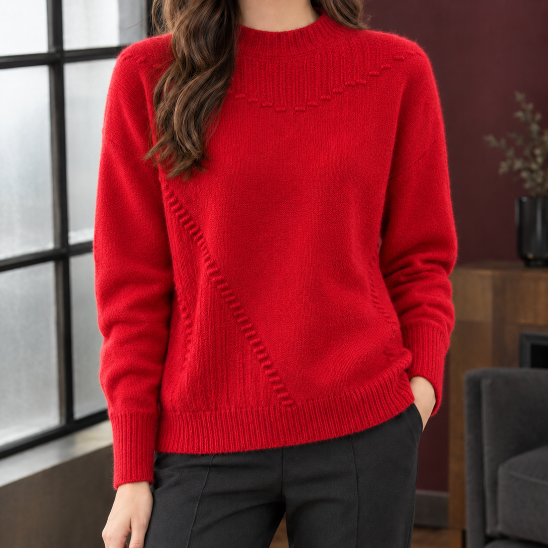 Hallie-June Cashmere Sweater - Red