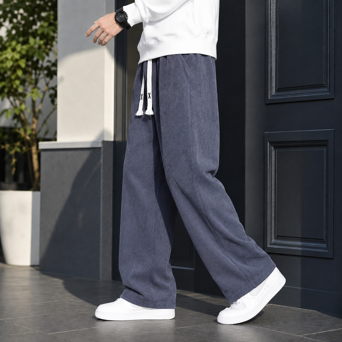 Rocco-Scott Wide Leg Pants - Dark Gray