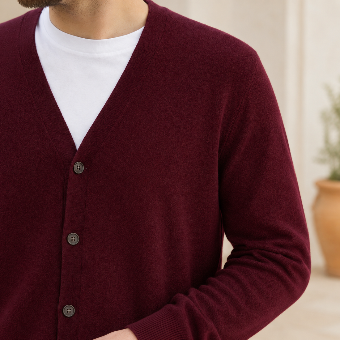 Yannick Wool Cardigan - Lead Product Detail