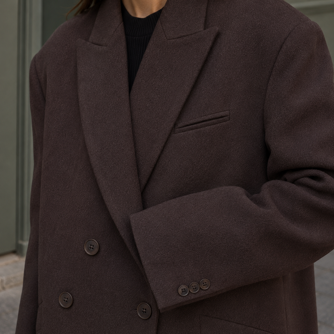 Saskia Wool Overcoat - Lead Product Detail