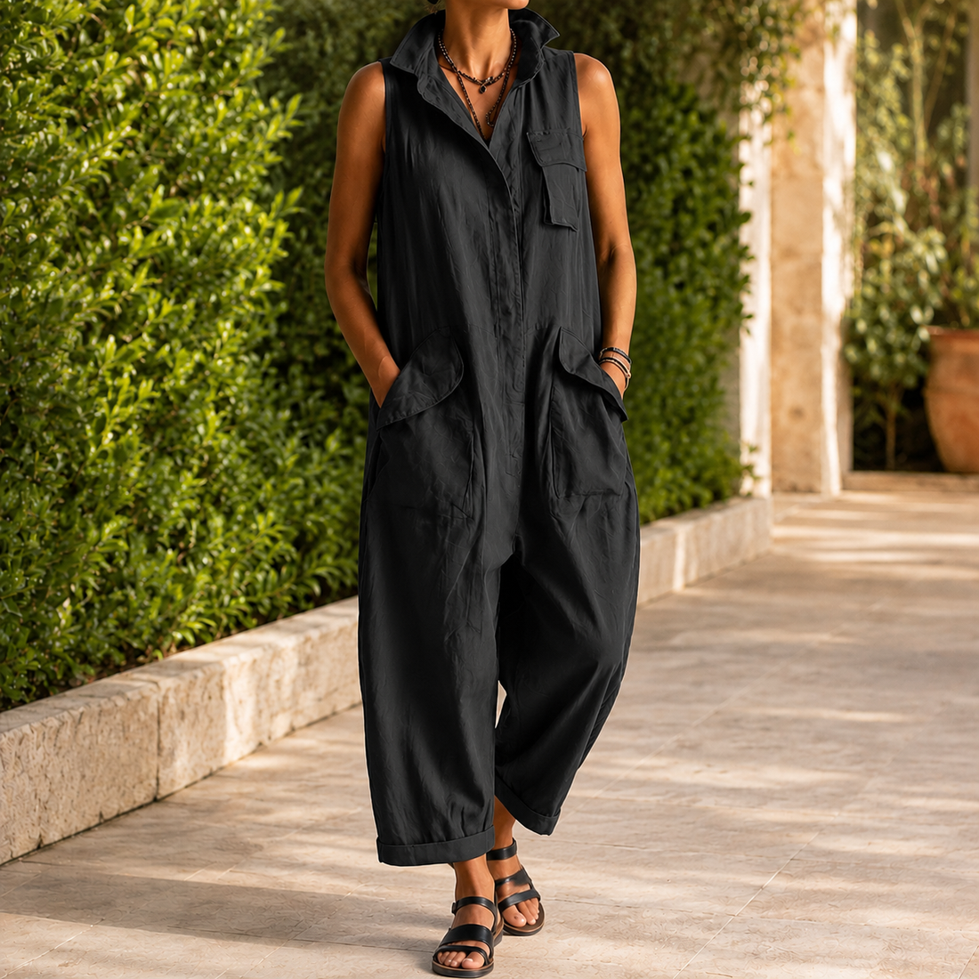 Harriet-Kate Collared Jumpsuit - Black