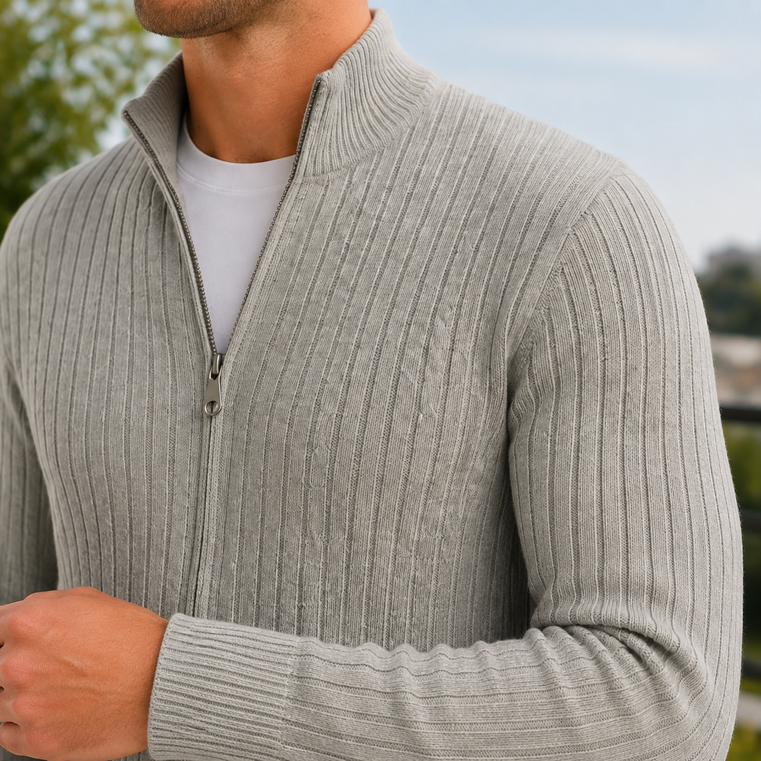 Alec Ribbed Sweater - Lead Product Detail