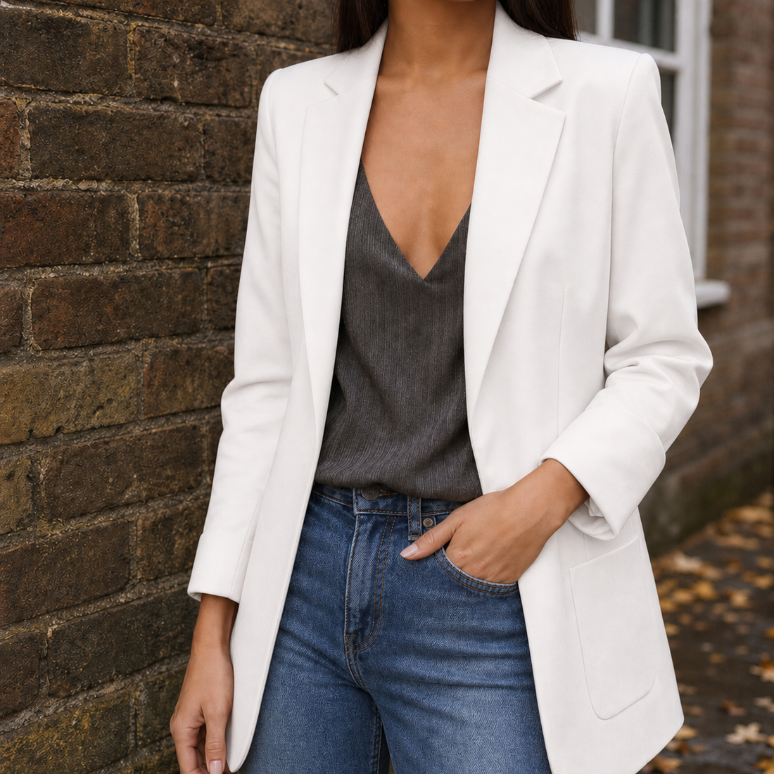 Marina-Lane Tailored Blazer - White