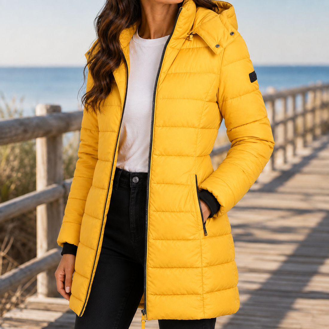 Dahlia-Claire Quilted Jacket - Yellow