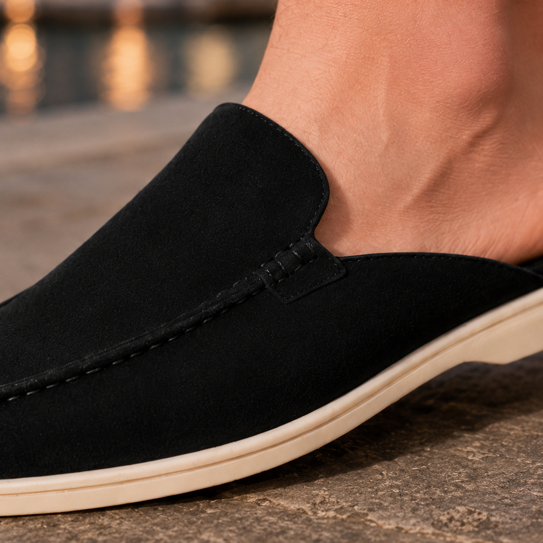 Solari Suede Mule Loafers - Lead Product Detail