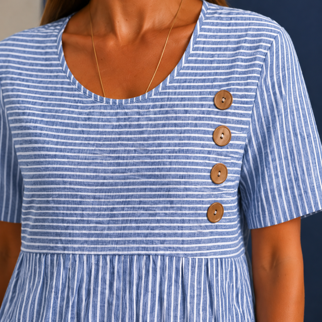 Lara Striped Midi Dress - Lead Product Detail