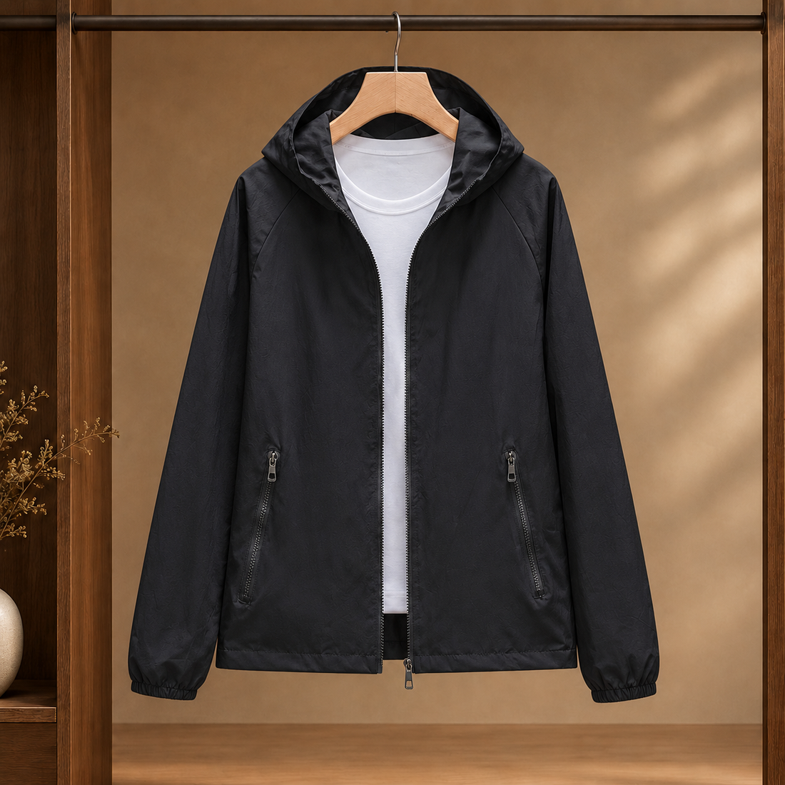 Ariane Hooded Zip Jacket - Black