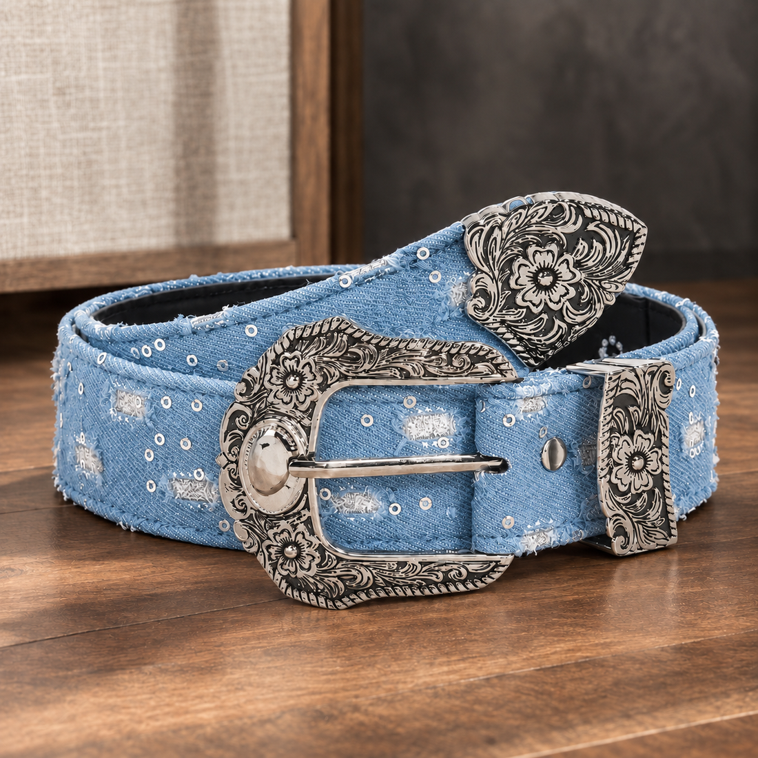 Savona Denim Belt - Light Blue