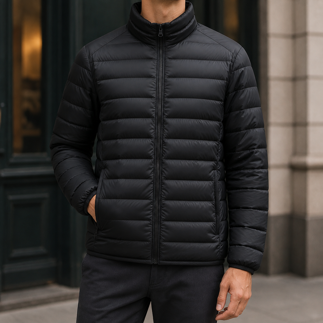 Idris-Grant Quilted Jacket - Black