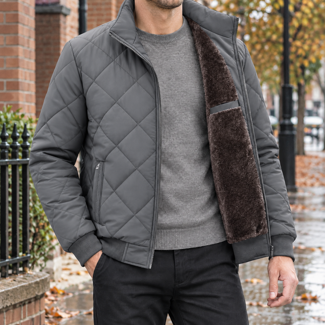 Arend-Flynn Quilted Jacket - Dark Gray