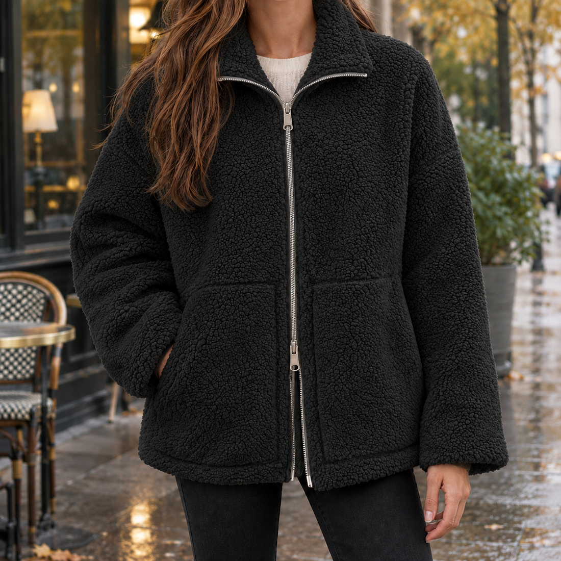 Autumn-Louise Teddy Jacket - Black