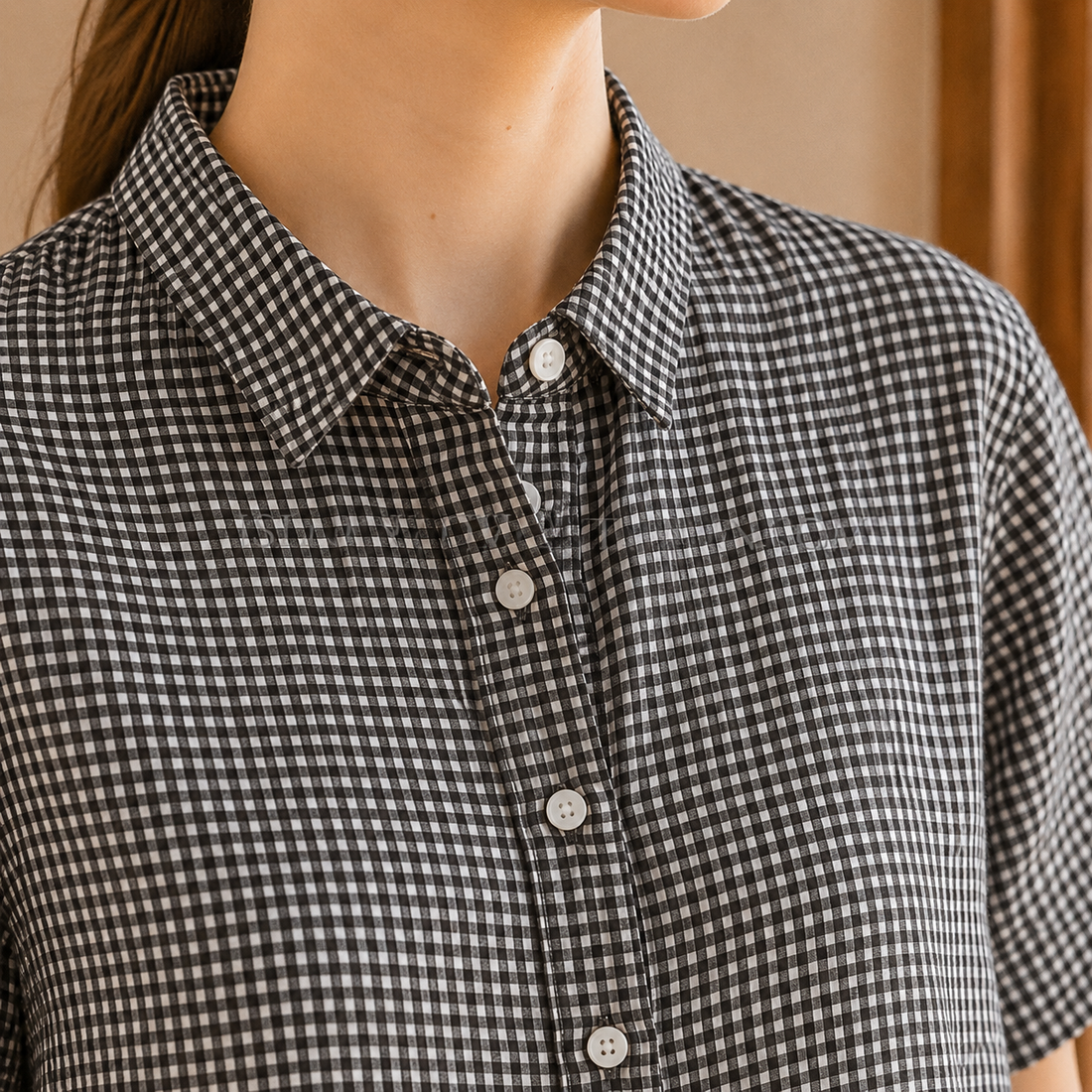 Lucia-Lane Gingham Shirt Dress - Lead Product Detail