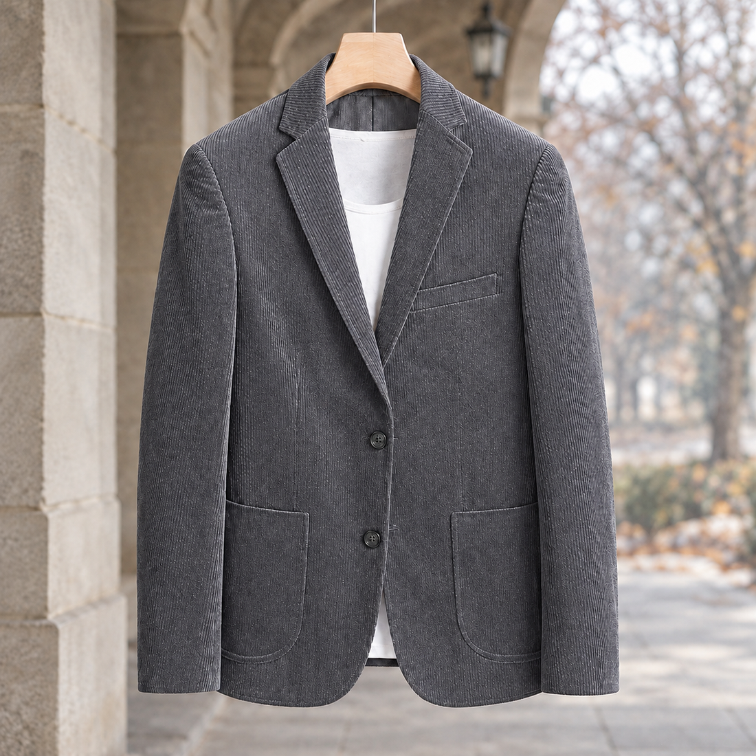Audric-Wade Notch Lapel Blazer - Gray