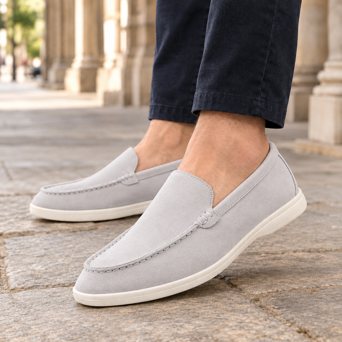 Dandolo-Vico Slip-On Loafers - Light Gray