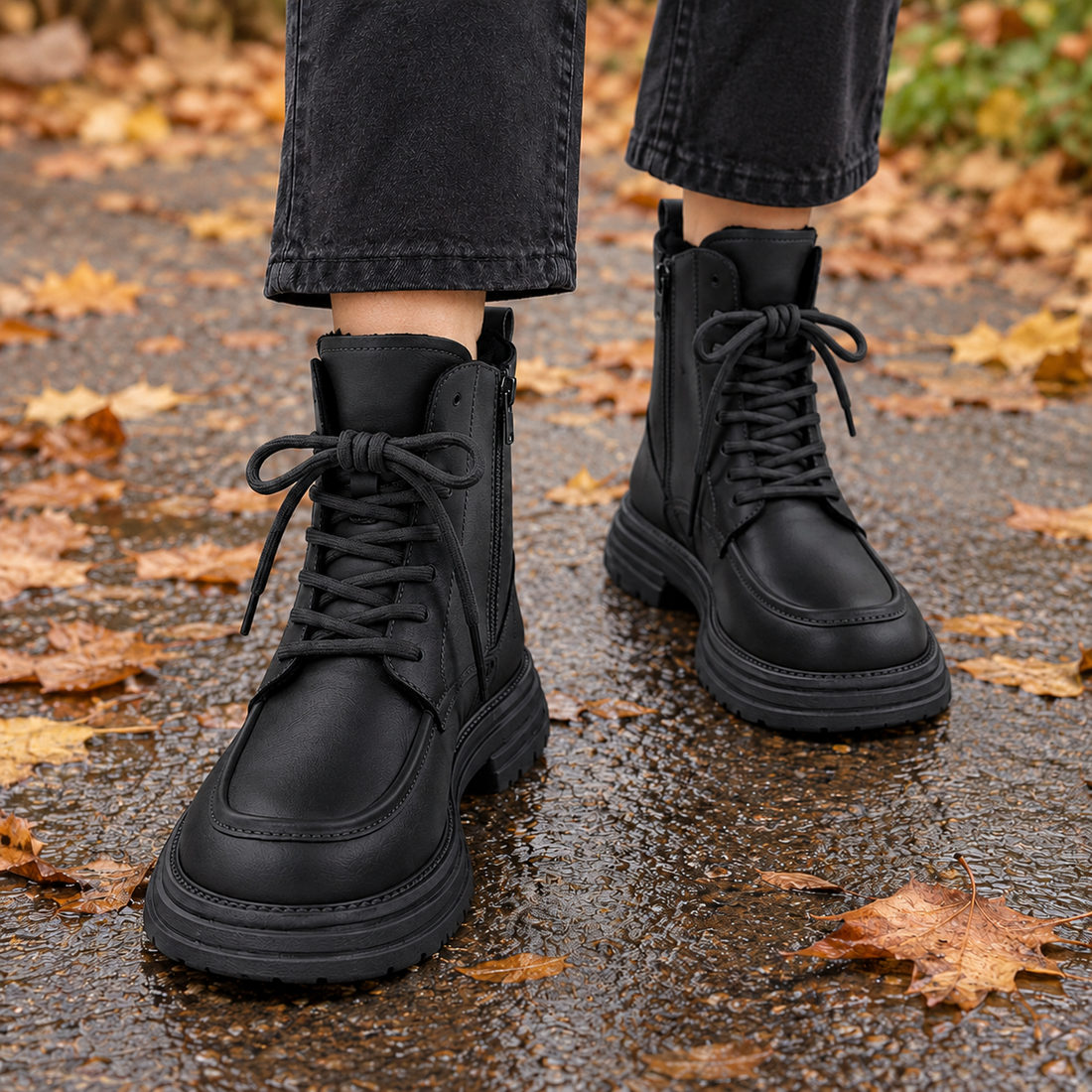 Zamboni-Garda Lace Up Ankle Boots - Black
