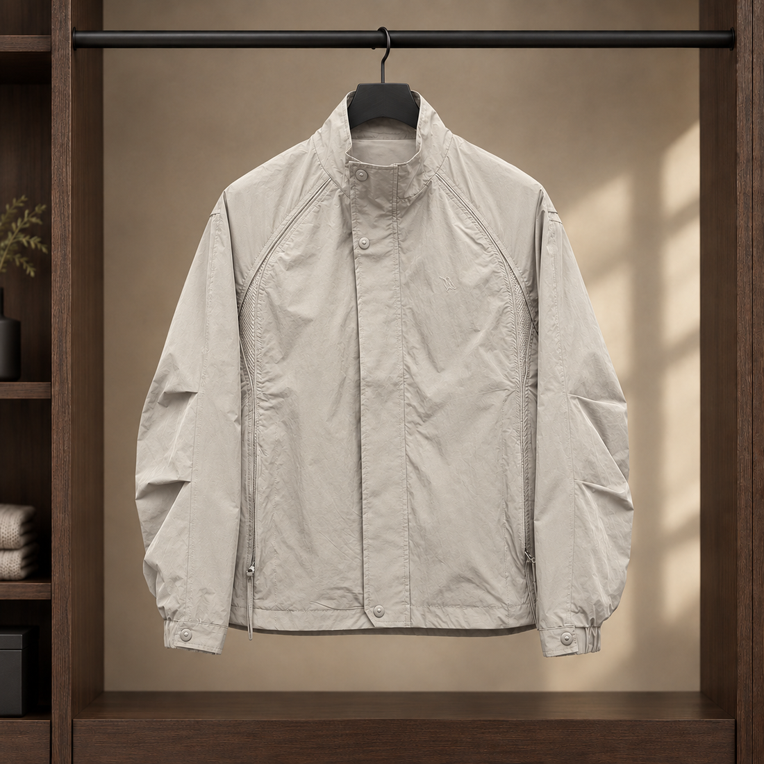 Brannock-Rhys Stand Collar Jacket - Khaki