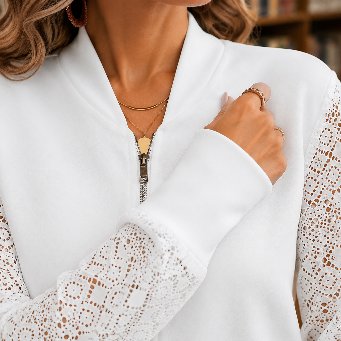 Vera-Hope Crochet Sleeve Jacket - Lead Product Detail