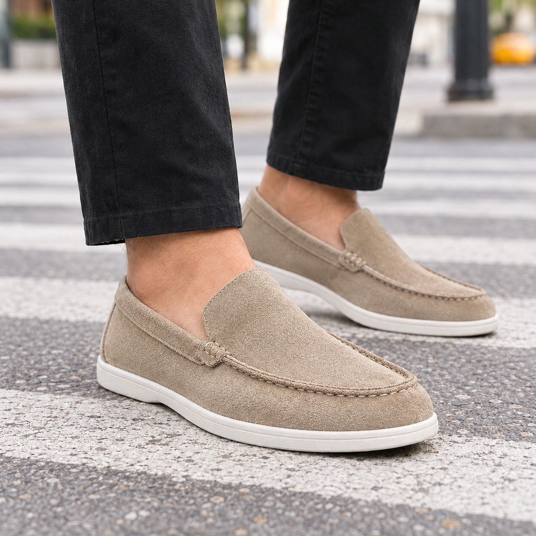 Battaglia-Firenze Suede Loafers - Beige