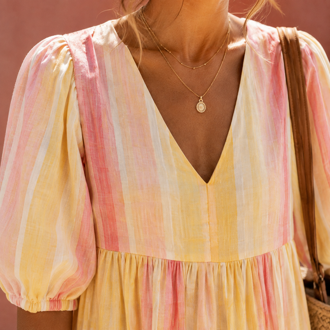 Ramona Striped Midi Dress - Lead Product Detail