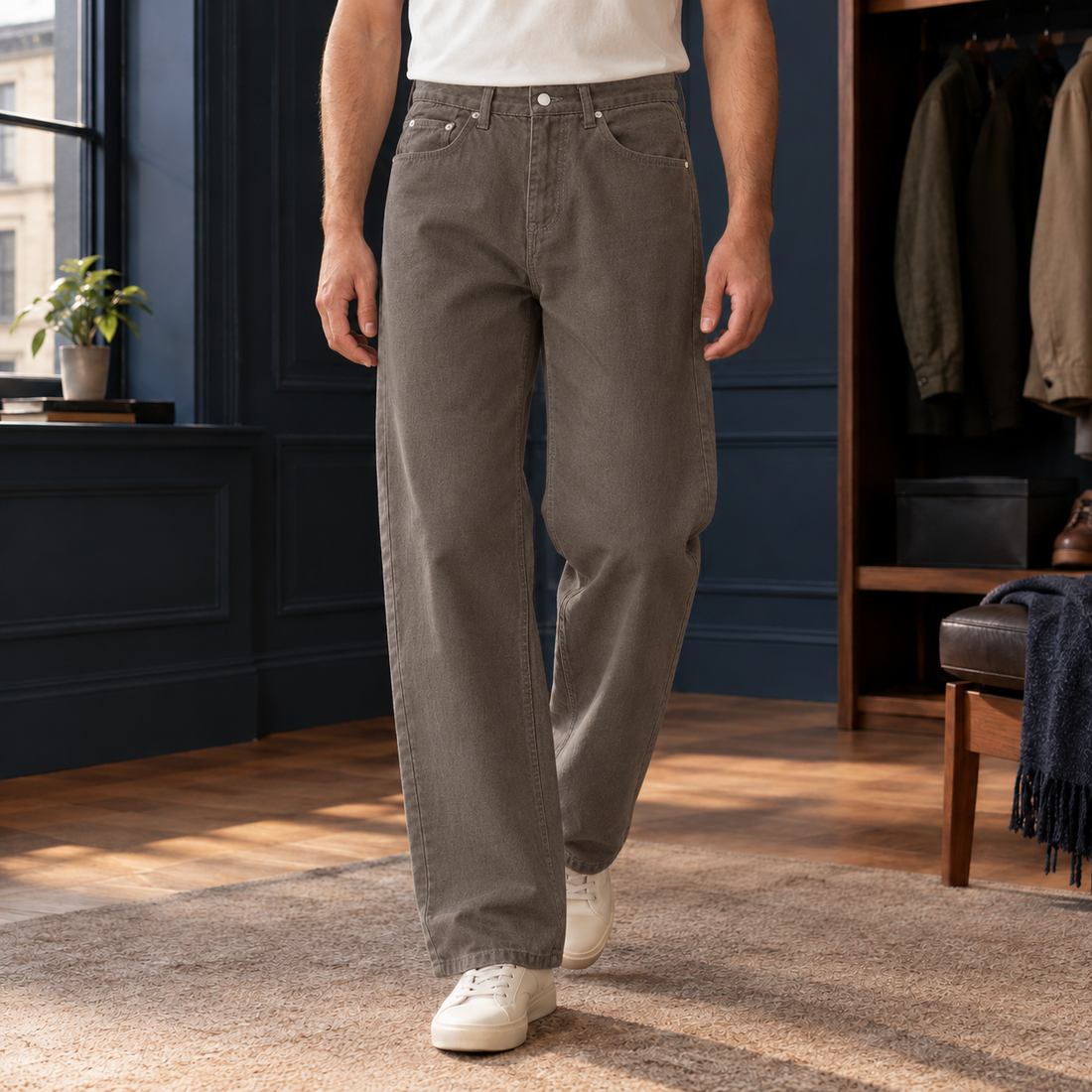 Ramsey-Wren Straight Leg Jeans - Brown