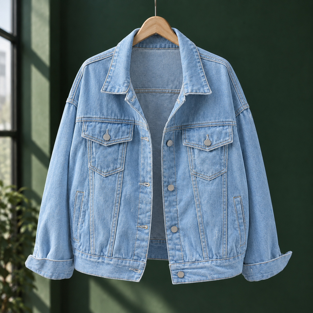 Olympia-Louise Relaxed Denim Jacket - Light Denim