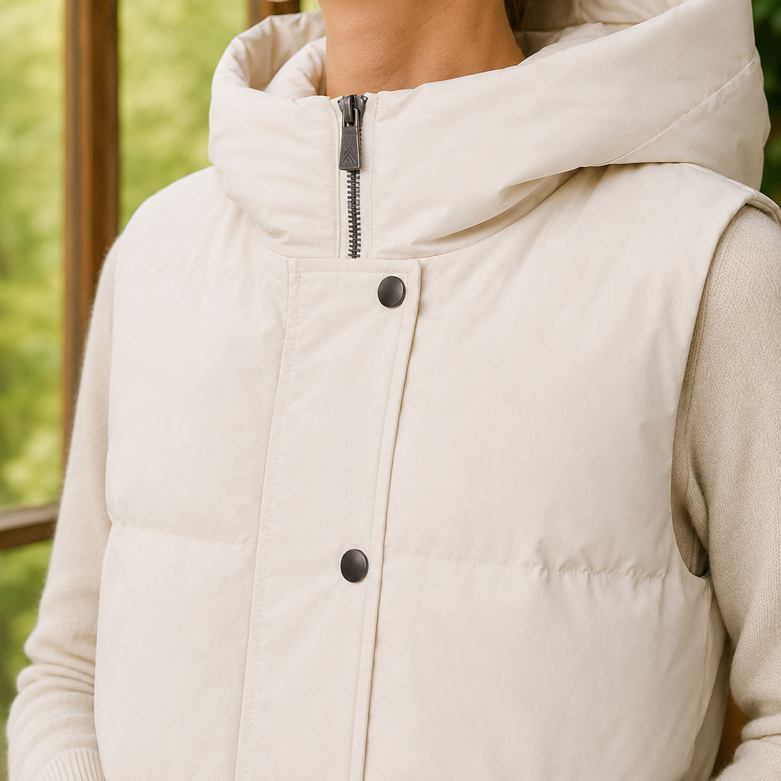 Mina-Claire Hooded Puffer Vest - Lead Product Detail