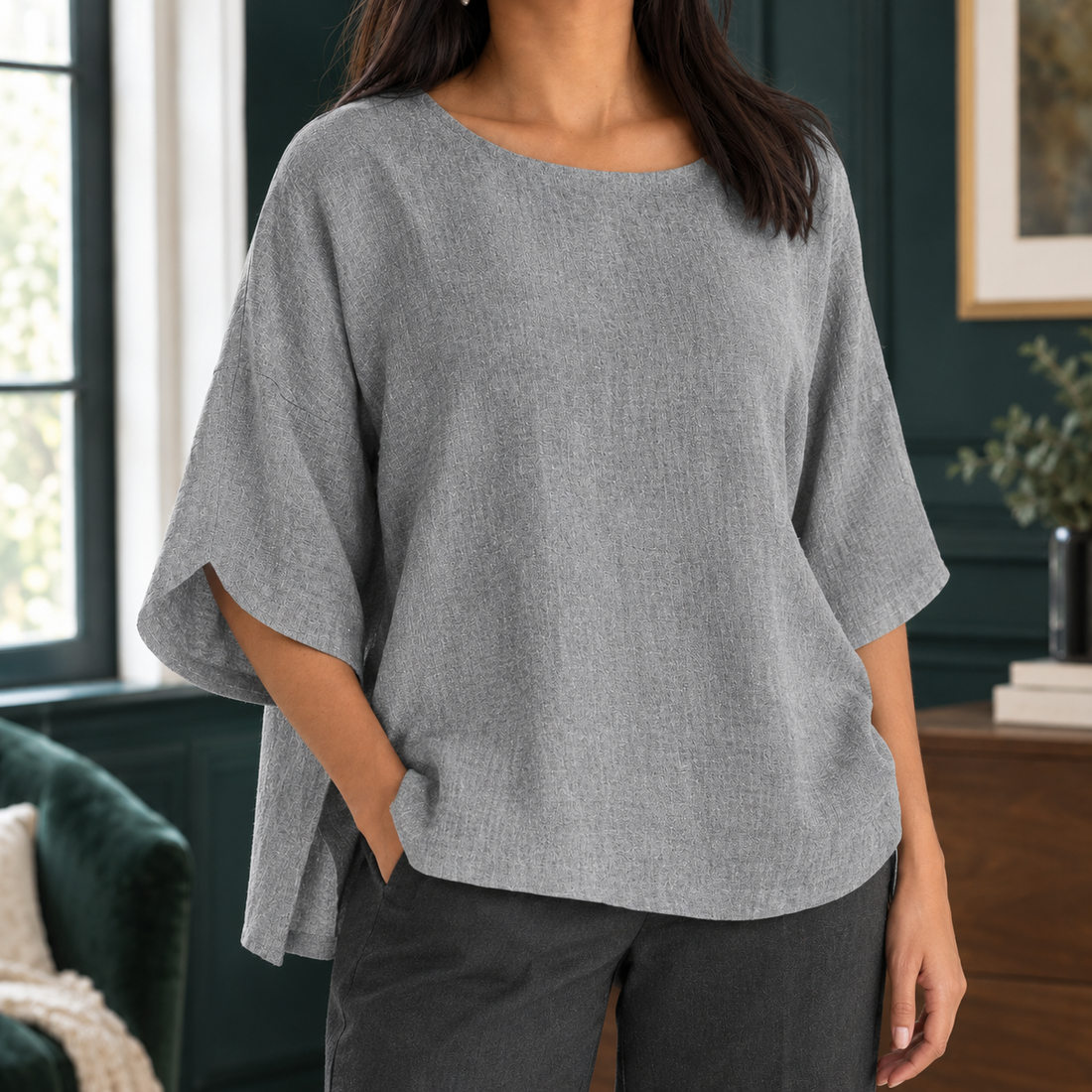 Manon-Eve Relaxed Top - Gray