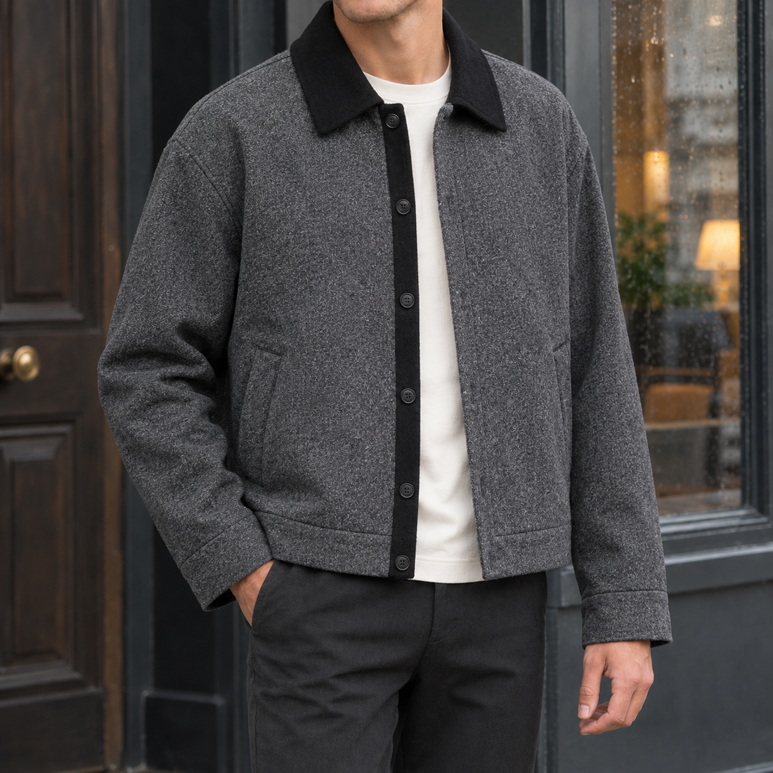 Hugo-Wade Contrast Jacket - Gray