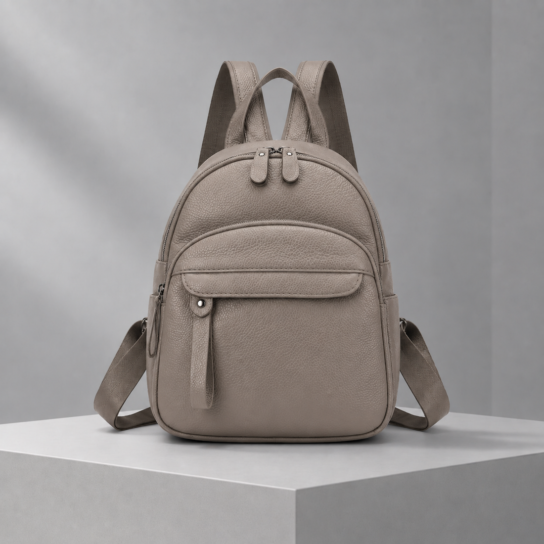 Rizzi Leather Backpack - Gray