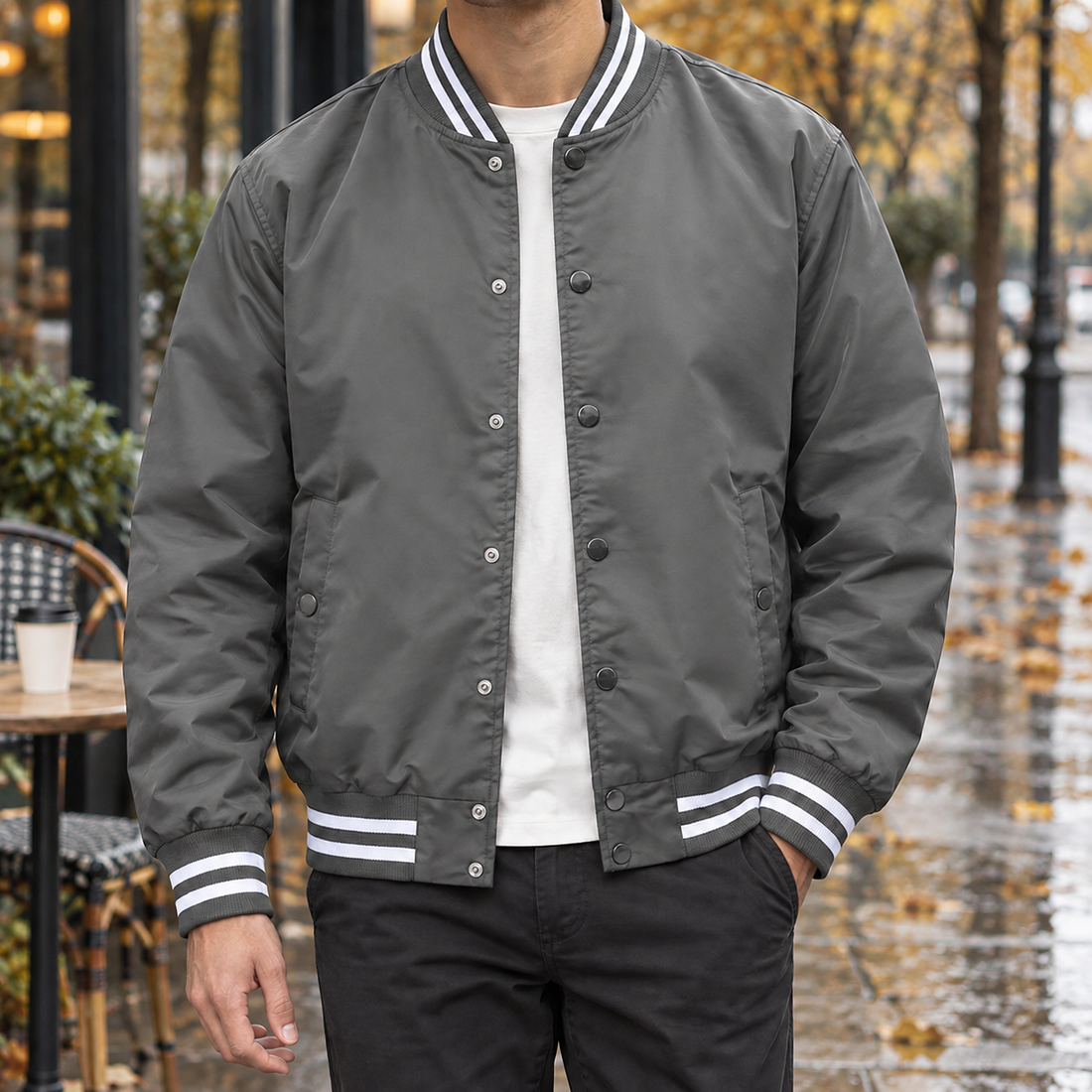 Cooper-Lane Varsity Jacket - Gray