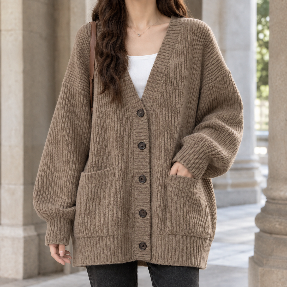 Ursuline Ribbed Jacket - Khaki
